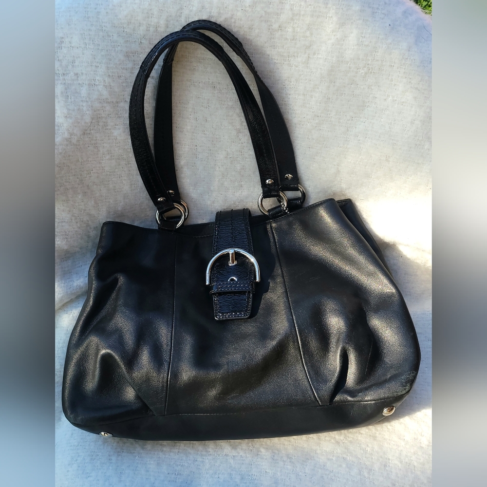 Coach- Large, Leather Soho with Patent Accents